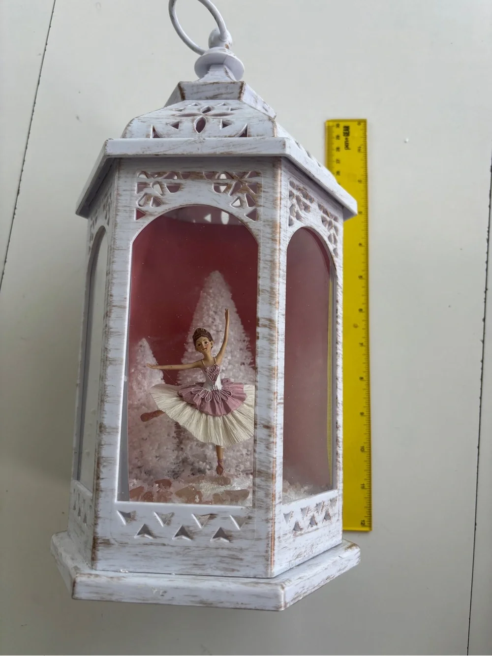 White and Pink Ballerina Decorative Lantern